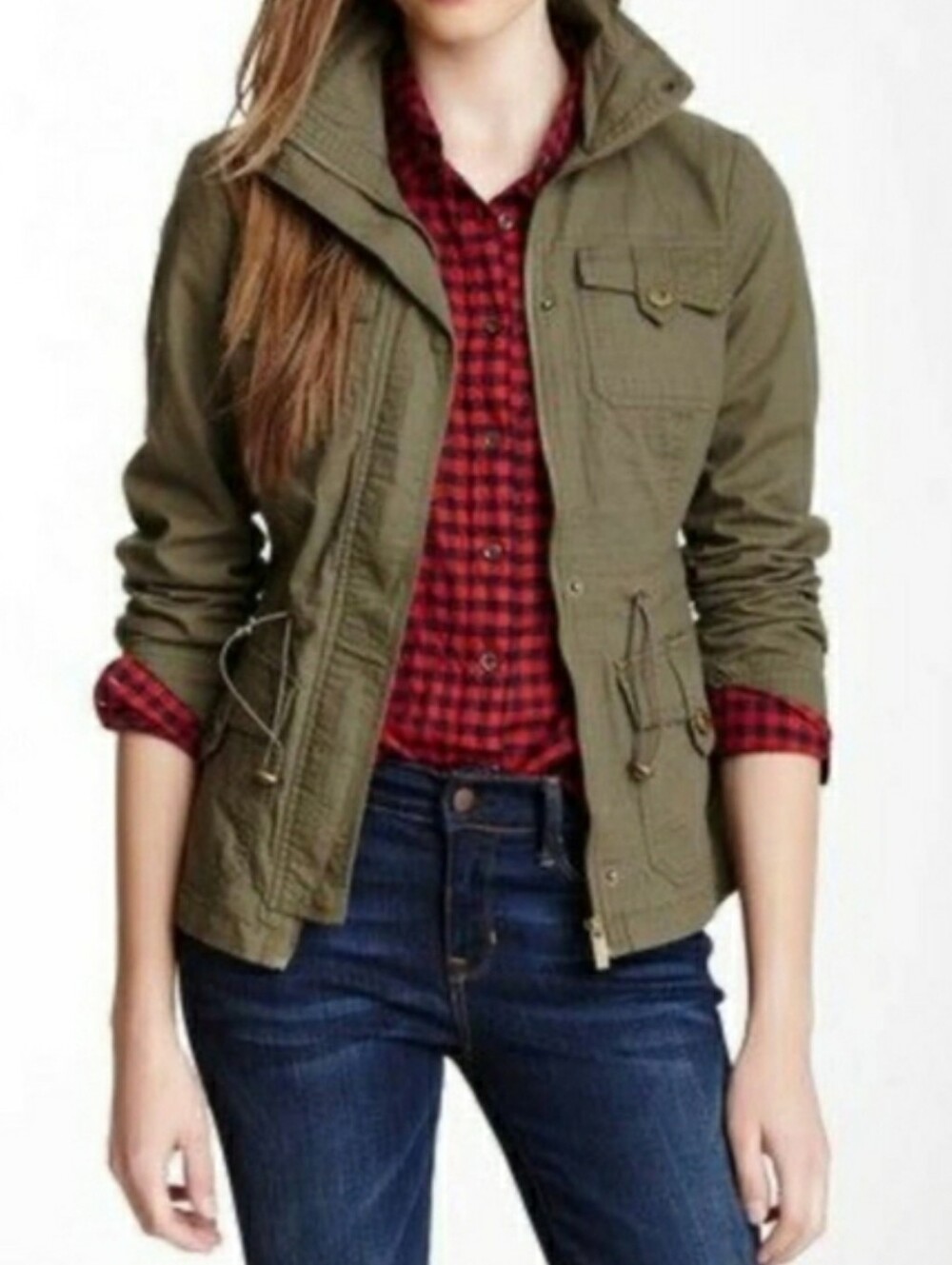 BNCI Hunter Olive Green Utility Jacket XS Technical Canvas Funnel Neck Zip Front - Picture 1 of 16